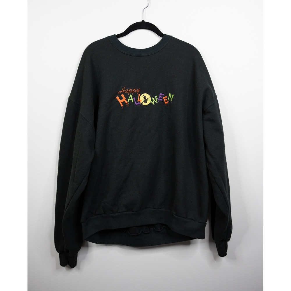 Women's Sweatshirt Unisex XL Black Excellent Happy Halloween Witch Graphic